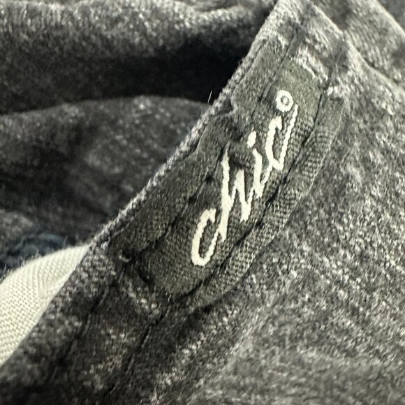 Chic Womens Petite Black Denim Stretch Pull-On Elastic Waist Pants Size 18P - Picture 4 of 5